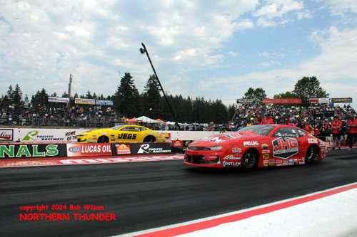 Eerica Enders (near lane) vs Troy Coughlin Jr. (far lane)